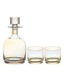 Glamour Stacked Decanter Set 3 Piece in Iridescent