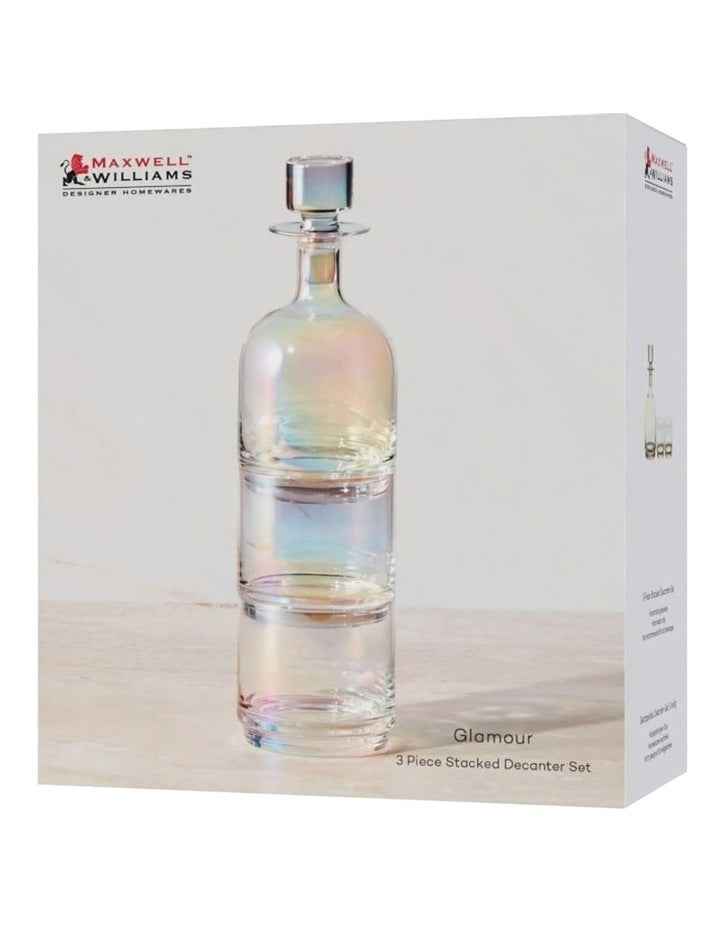 Glamour Stacked Decanter Set 3 Piece in Iridescent