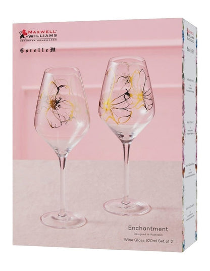 Wine Glass 520ml Set of 2 Gift Boxed in Clear