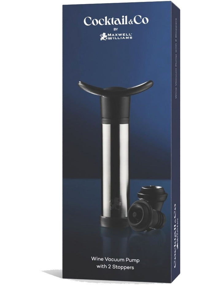 Cocktail & Co Wine Vacuum Pump With 2 Stopper Gift Boxed