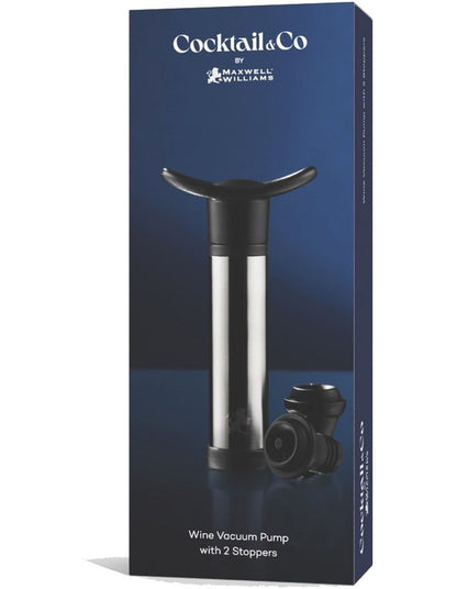 Cocktail & Co Wine Vacuum Pump With 2 Stopper Gift Boxed
