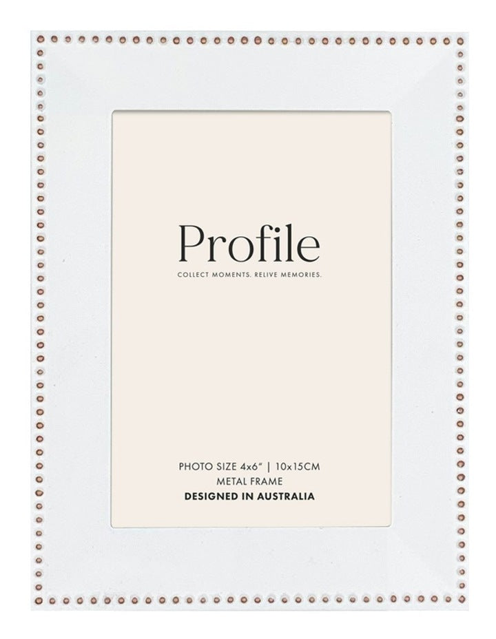 Noble Metal Photo Frame 4x6" in White