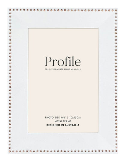 Noble Metal Photo Frame 4x6" in White