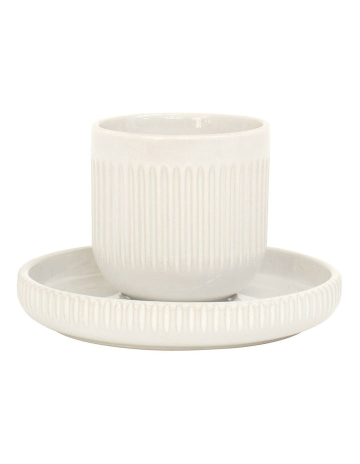 Brae Espresso Cup & Saucer 100ml/11 cm in White