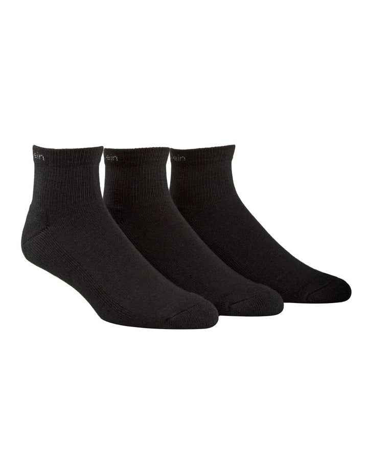 Quarter Crew Sports Socks 3 Pack in Black