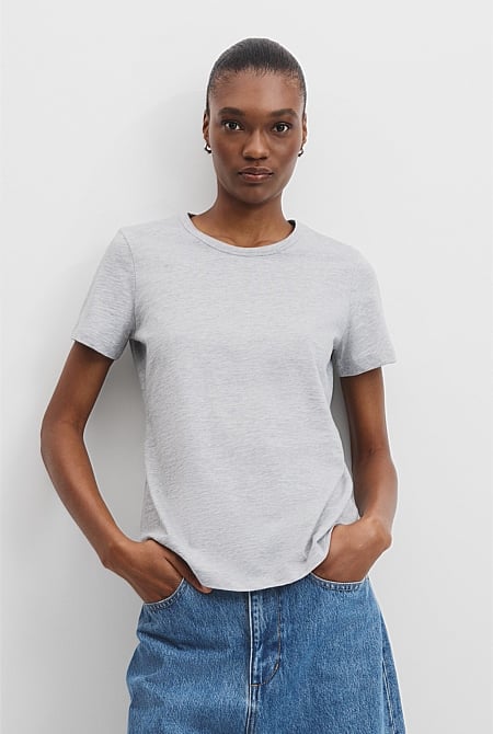Australian Good Earth Cotton Slub Short Sleeve T-Shirt