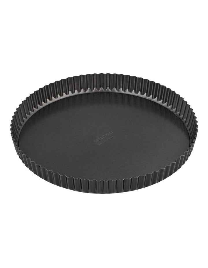 Baker Maker Non-Stick Loose Base Round Quiche Pan 30cm in Black