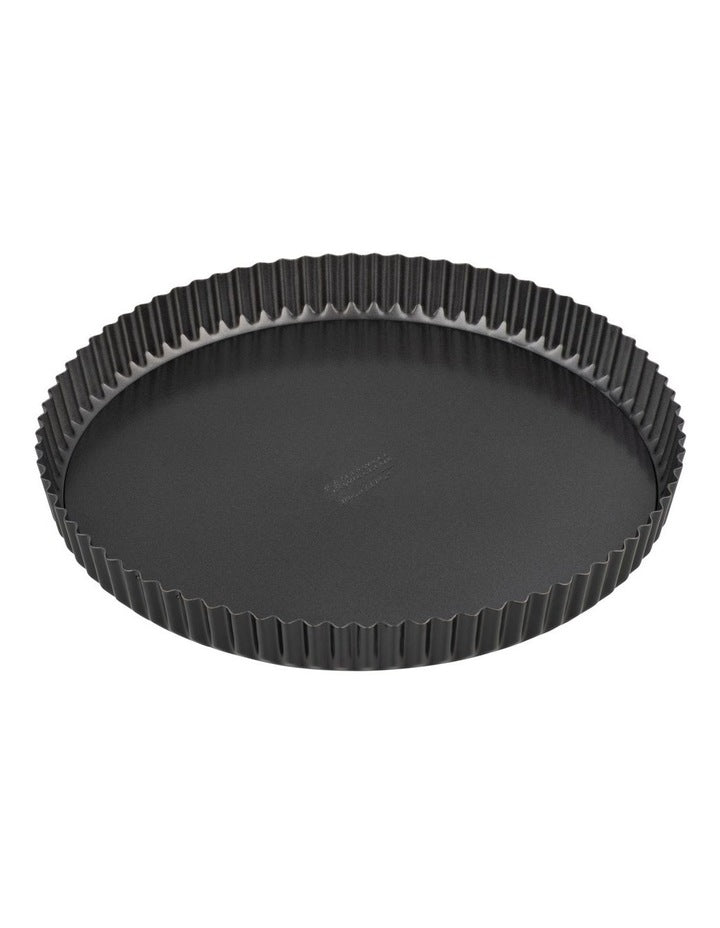 Baker Maker Non-Stick Loose Base Round Quiche Pan 30cm in Black
