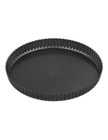 Baker Maker Non-Stick Loose Base Round Quiche Pan 30cm in Black