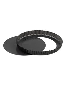 Baker Maker Non-Stick Loose Base Round Quiche Pan 30cm in Black