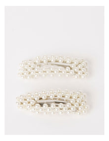 Origami Pearl Snap Clips 2 Pack in Ivory