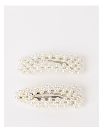 Origami Pearl Snap Clips 2 Pack in Ivory