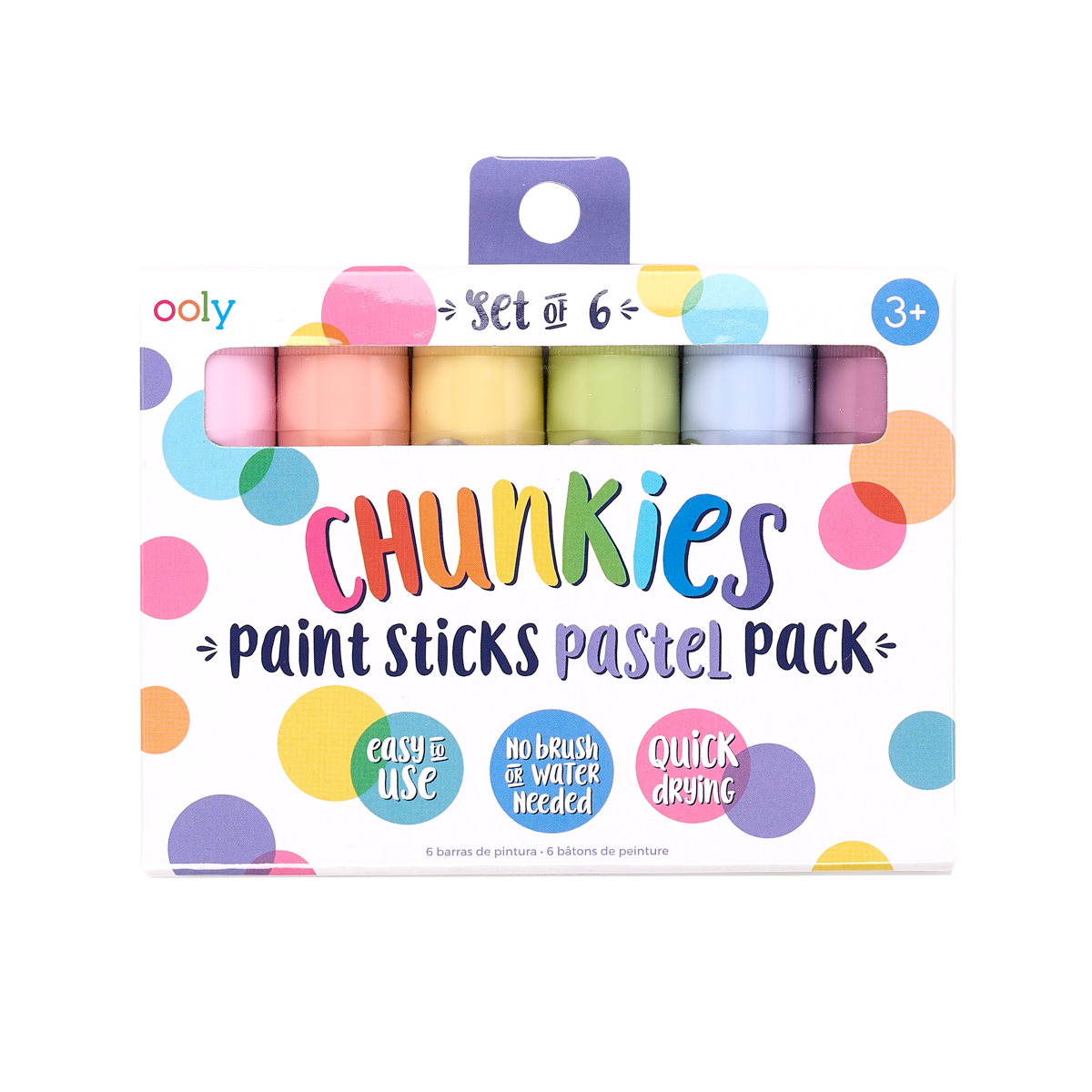 Ooly Chunkies Paint Sticks Set of 6 Pastel Stationary Art and craft for kids 3yrs+