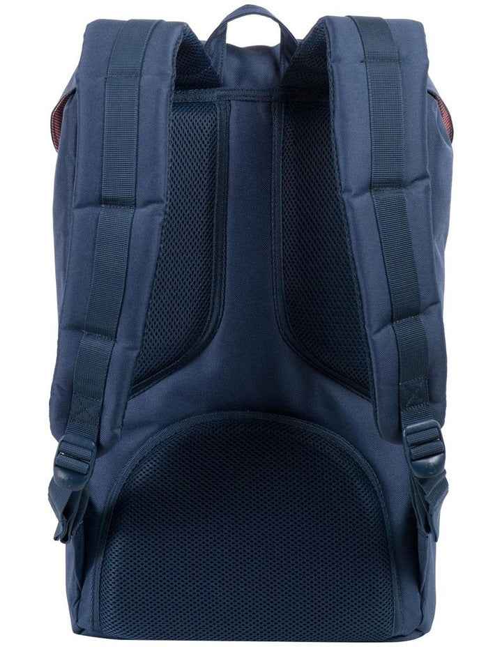 Little America Synthetic Leather 25L Backpack in Navy/ Tan