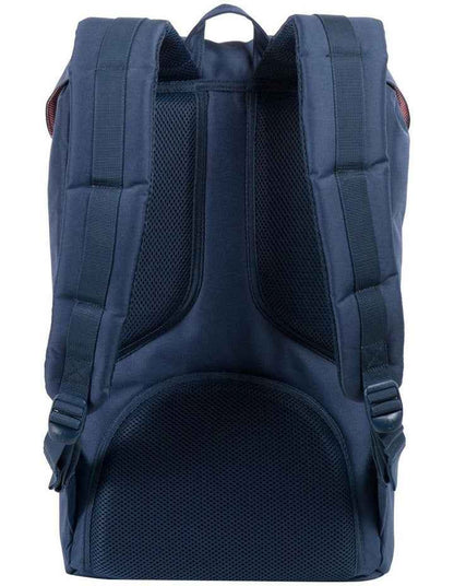 Little America Synthetic Leather 25L Backpack in Navy/ Tan