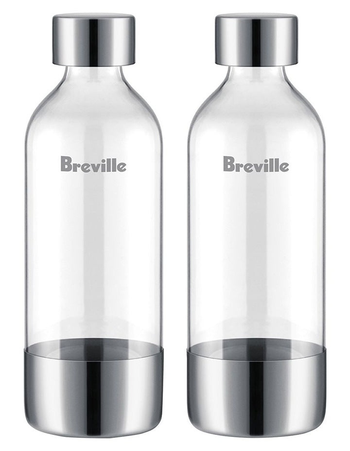 The InFizz Bottles 1L 2 Pack in Brushed Stainless Steele