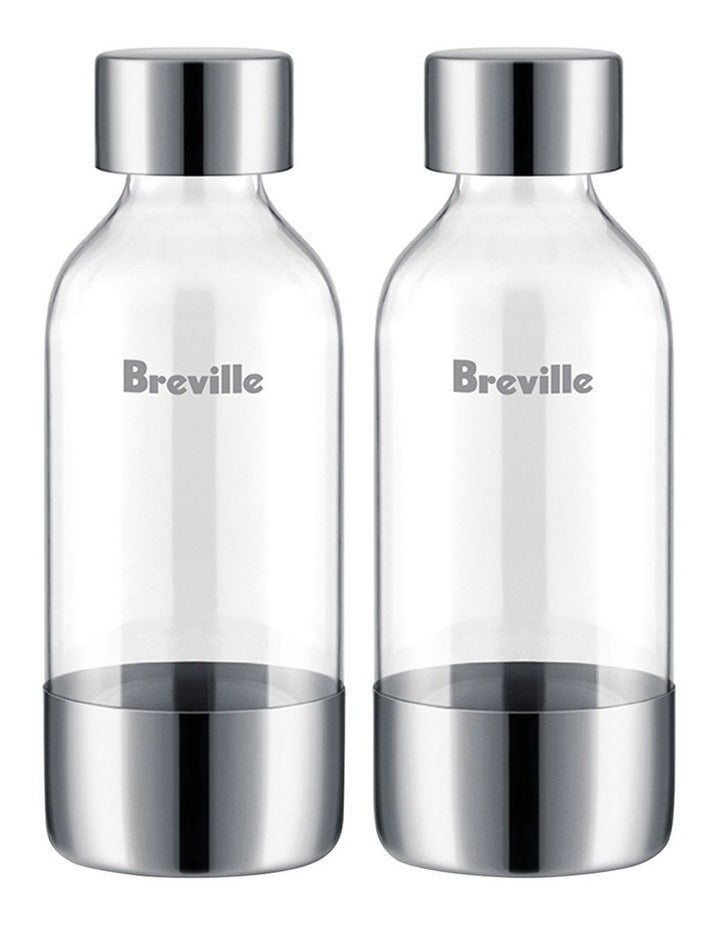The InFizz Bottles 0.6L 2 Pack in Brushed Stainless Steele