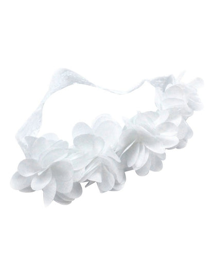 Flower Head Wrap and Sunglasses Set in White