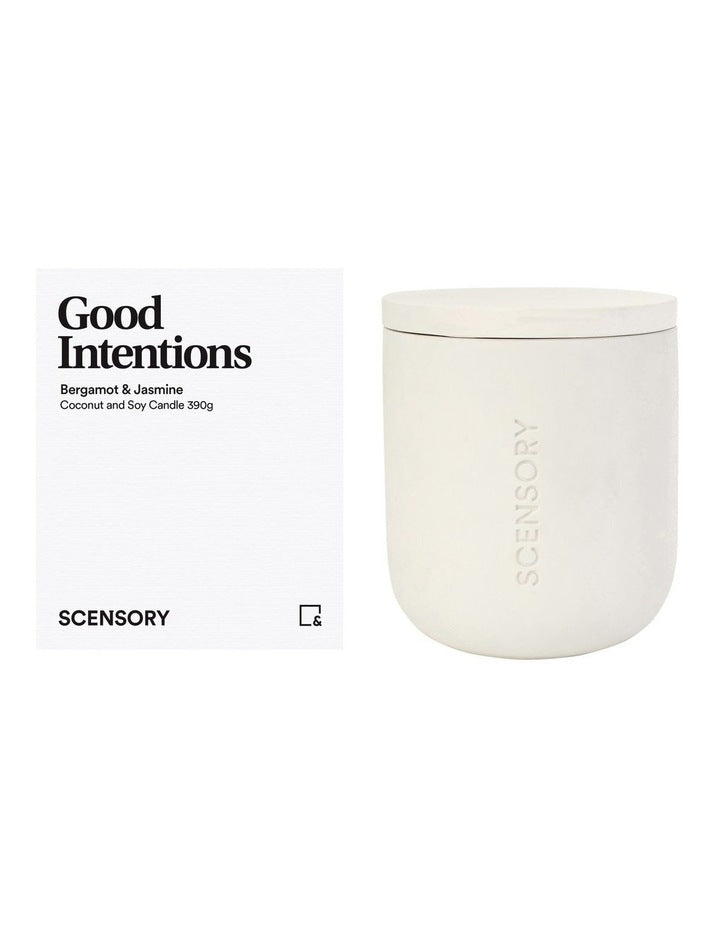 Sensory Good Intentions Candle 390g 10x12cm in White