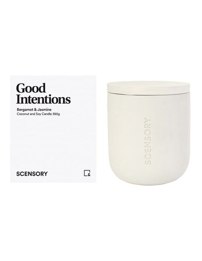 Sensory Good Intentions Candle 390g 10x12cm in White