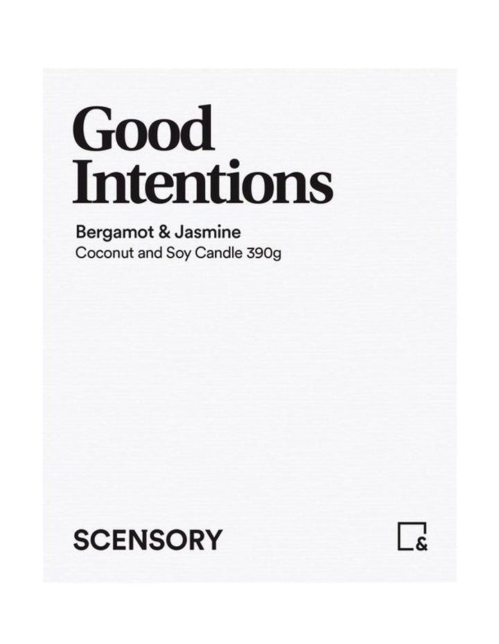 Sensory Good Intentions Candle 390g 10x12cm in White