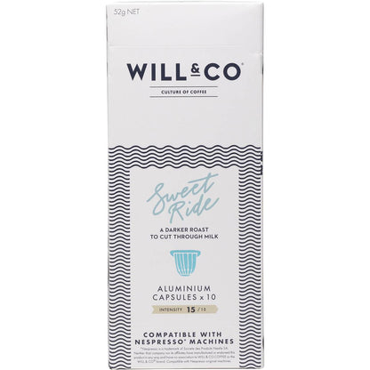 Will & Co Sweet Ride Nespresso Compatible Coffee Capsules 10 Pack