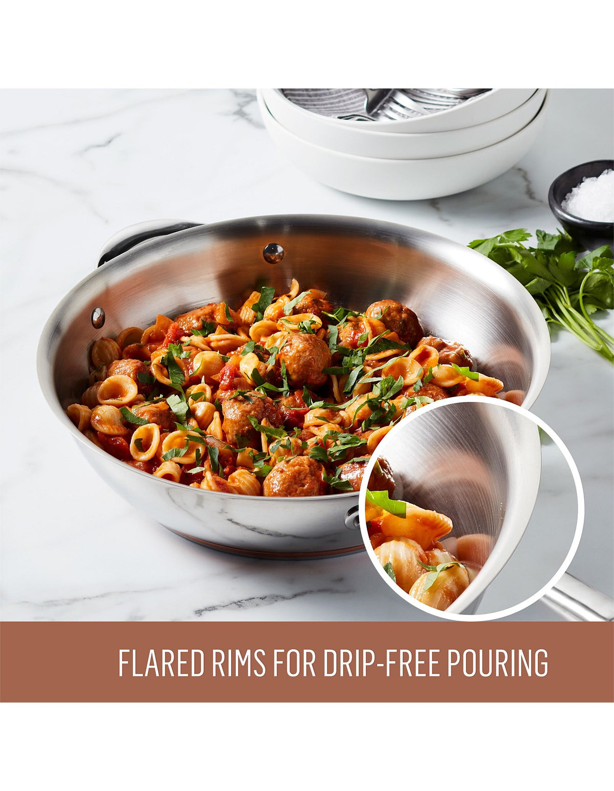 Per Vita Copper Base Stainless Steel Induction Covered Stockpot 24cm/9.0L
