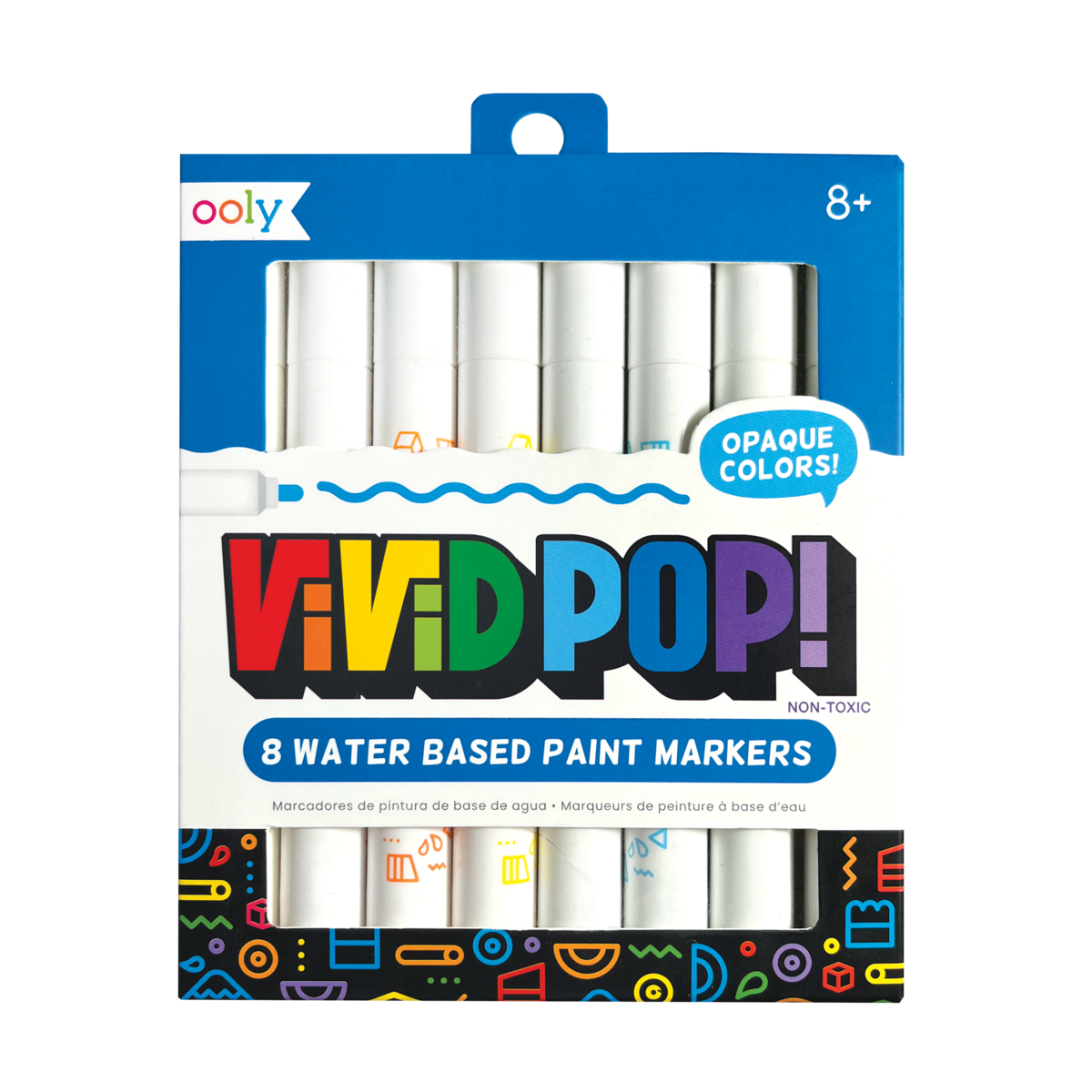 Ooly Vivid Pop 8 Opaque Water Based Acrylic Paint Markers Stationary Art and craft for kids 8yrs+