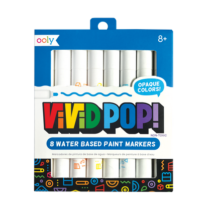 Ooly Vivid Pop 8 Opaque Water Based Acrylic Paint Markers Stationary Art and craft for kids 8yrs+