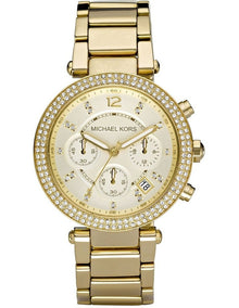 Gold Stainless Steel Chronograph Watch MK5354