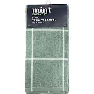 MINT Everyday Heavy Weight Tea Towel Terry Assorted 5 pack