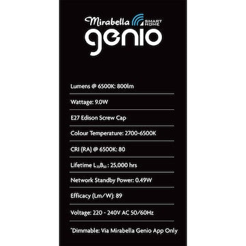 Mirabella Genio Wifi Dimmable 9W Led Gls Edison Screw each