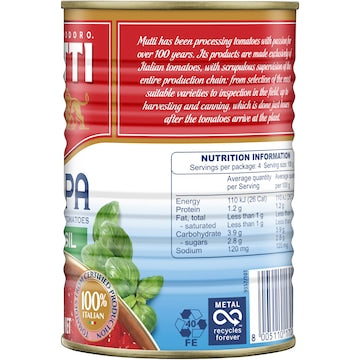 Mutti Parma Polpa Finely Chopped Tomatoes With Basil 400g