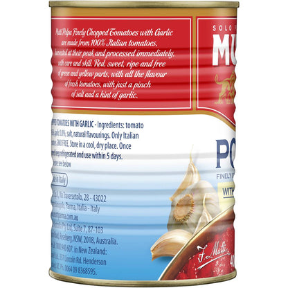 Mutti Polpa Finely Chopped Tomatoes With Garlic 400g