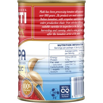 Mutti Polpa Finely Chopped Tomatoes with Garlic 400g