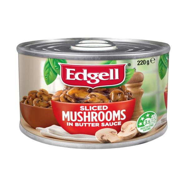 EDGELL SLICED BUTTER IN MUSHROOM SAUCE 220G