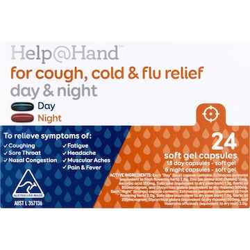 Help@Hand Cough, Cold & Flu Soft Gel Caps 24 pack
