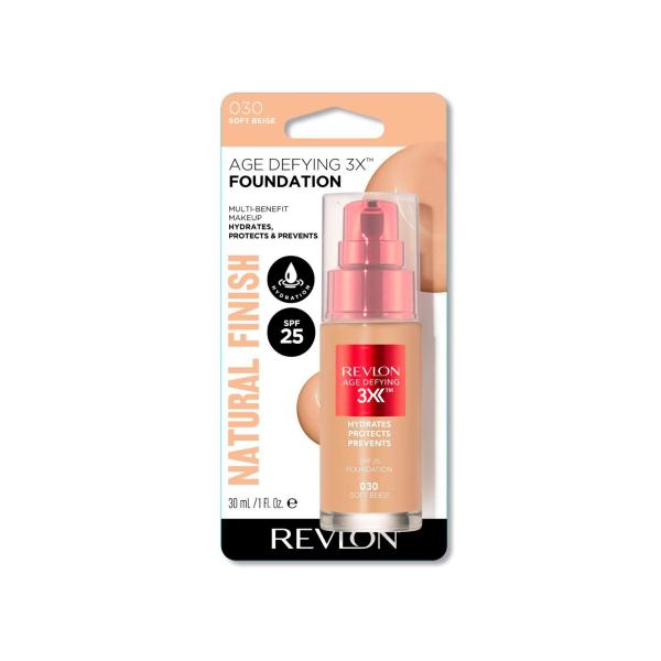 REVLON AGE DEFYING 3X FOUNDATION SOFT BEIGE 30ML