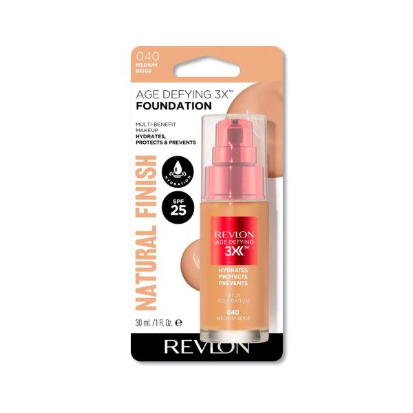 REVLON AGE DEFYING 3X FOUNDATION MEDIUM BEIGE 30ML
