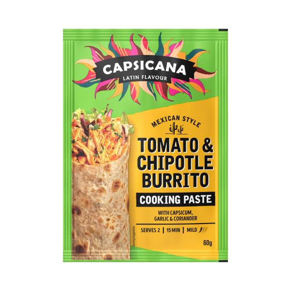 CAPSICANA MEXICAN STYLE BURRITO TOMATO & CHIPOTLE PASTE 60G