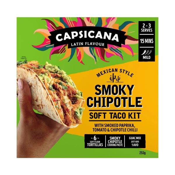 CAPSICANA MEXICAN STYLE SMOKY CHIPOTLE SOFT TACO KIT 253G