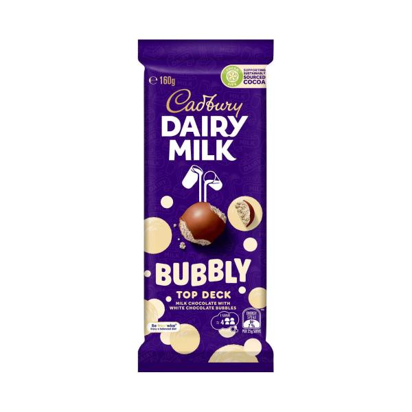 CADBURY DAIRY MILK BUBBLY TOP DECK CHOCOLATE BLOCK 160G