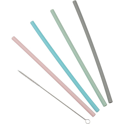 MINT Silicone Straws With Cleaning Brush 5 Pack