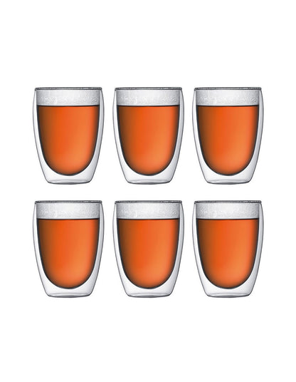 Pavina 6 Pcs Glass Dbl Wall Medium 0.35l