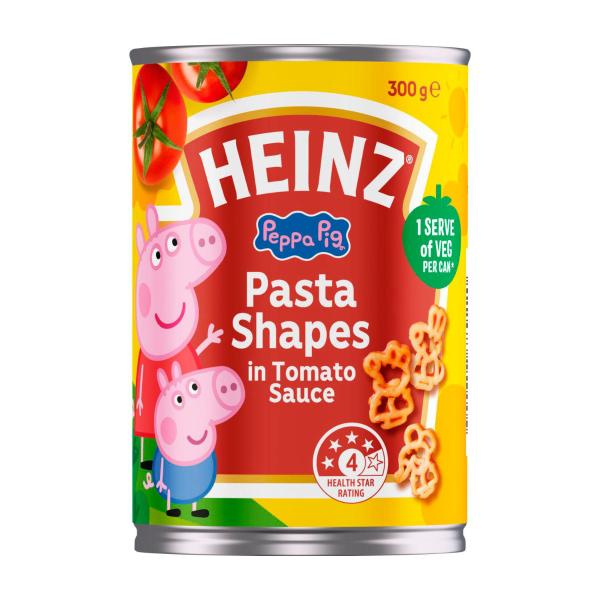 HEINZ PEPPA PIG PASTA SHAPES IN TOMATO SAUCE 300G