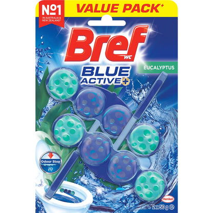 Bref Blue Active Eucalyptus Toilet Cleaner Block 50g x 2 pack