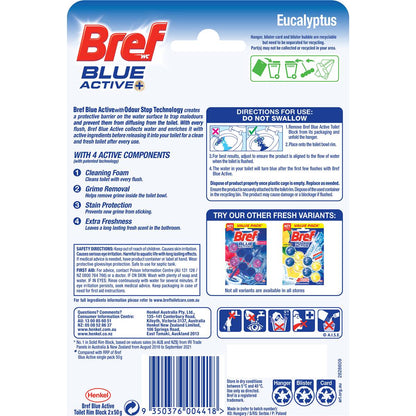 Bref Blue Active Eucalyptus Toilet Cleaner Block 50g x 2 pack
