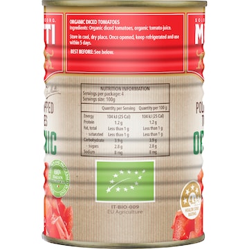 Mutti Organic Polpa Finely Chopped Tomatoes 400g