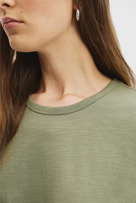 Australian Good Earth Cotton Slub Short Sleeve T-Shirt