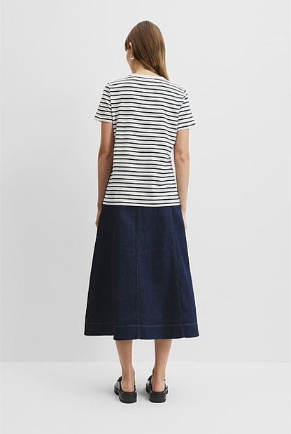 Australian Good Earth Cotton Slub Stripe T-Shirt